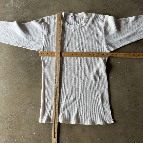 VINTAGE 80S HANES WAFFLE KNIT THERMAL WARM OUTDOORS LAYERS GRUNGE MENS XL - Picture 5 of 5